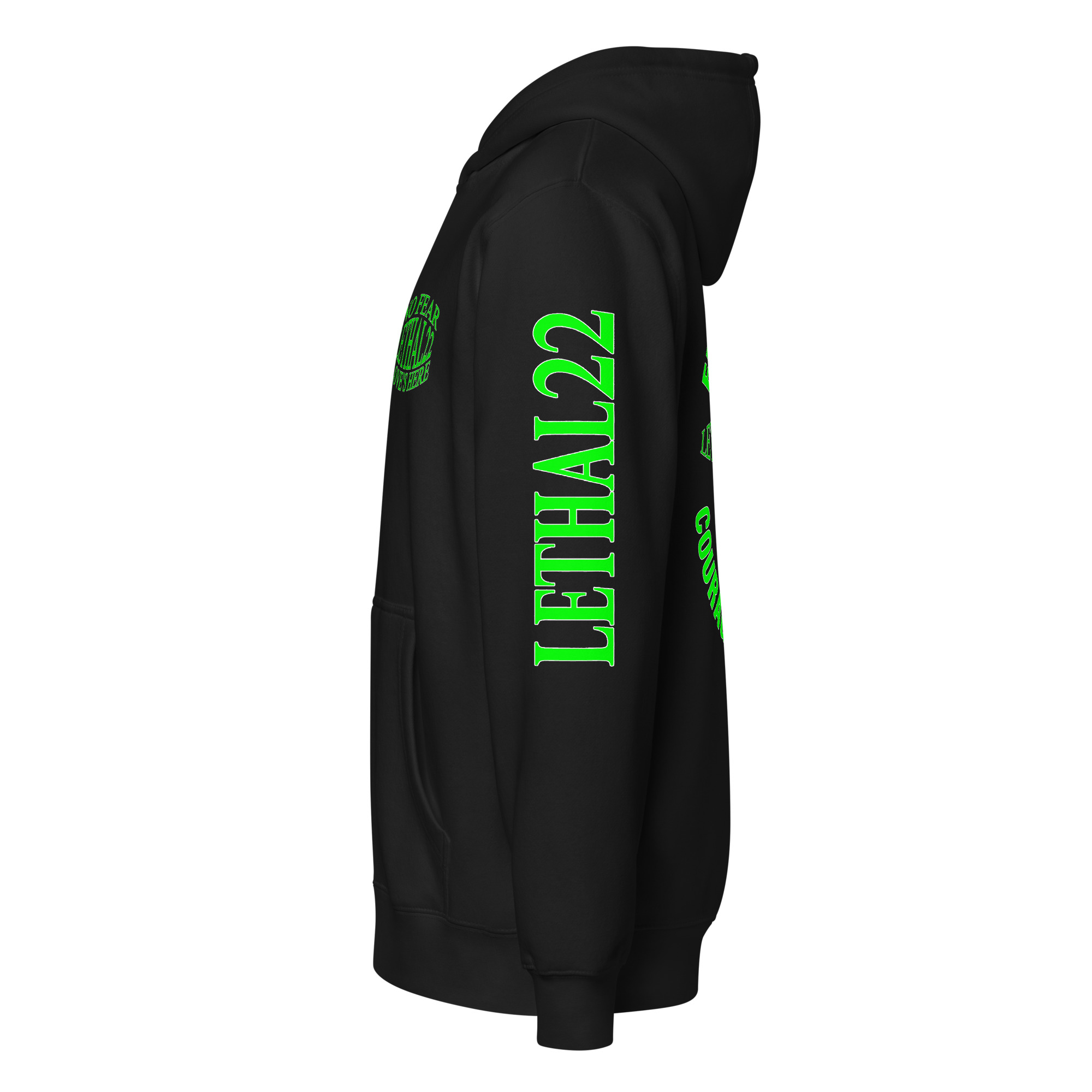“No Fear Love’s Here” – Fear Is a Sickness / Courage Is the Cure - Premium full zip hoodie - Image 3