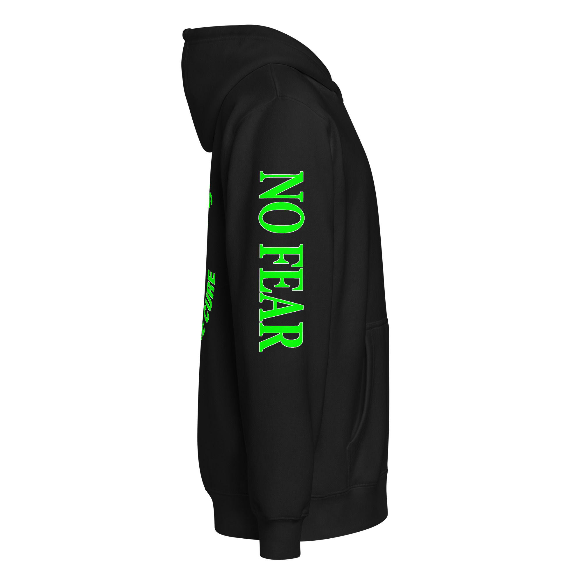 “No Fear Love’s Here” – Fear Is a Sickness / Courage Is the Cure - Premium full zip hoodie - Image 4