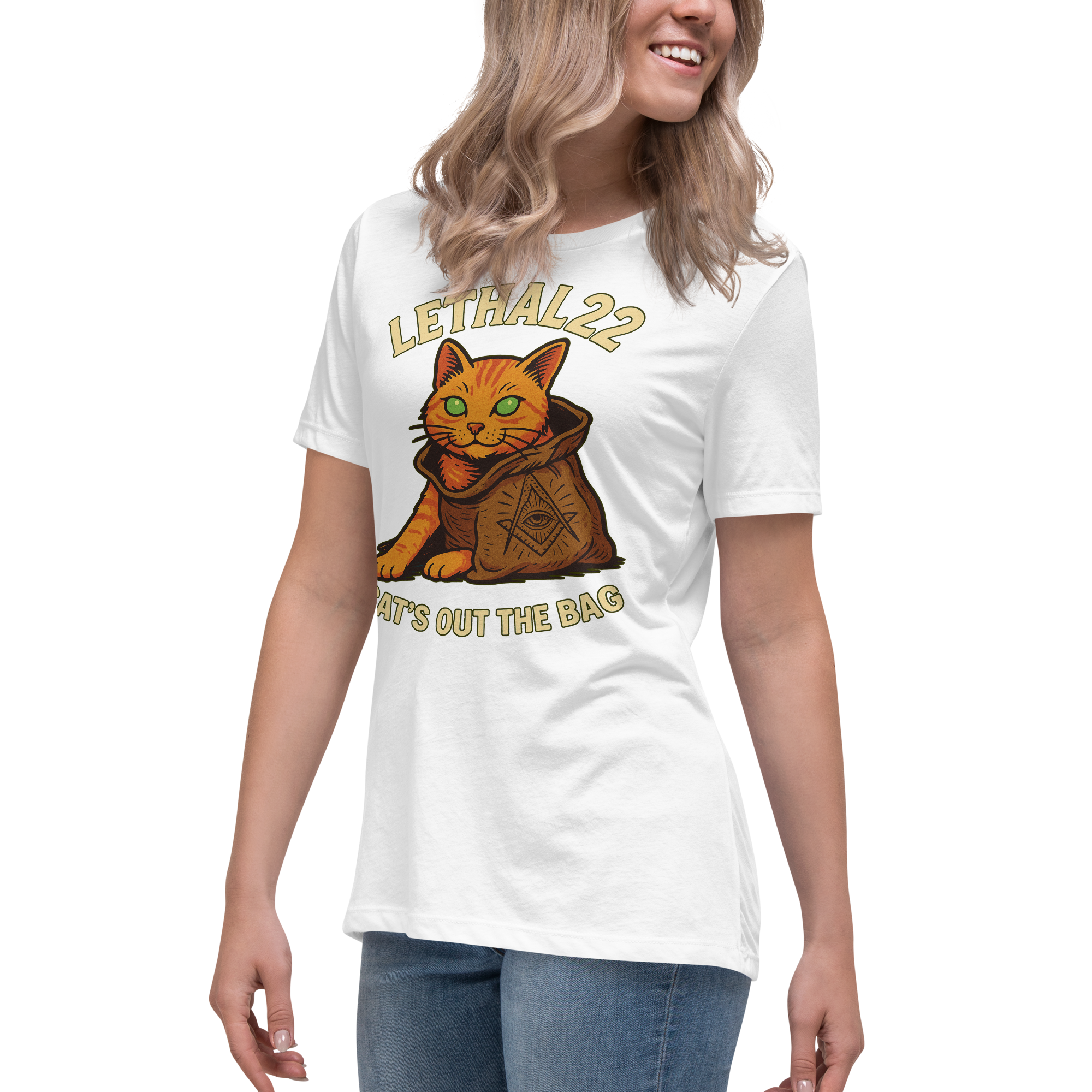 Cat’s Out The Bag - Women's Relaxed T-Shirt - Image 4
